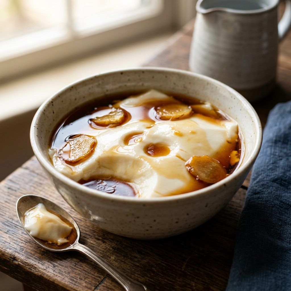 Tofu Pudding in Ginger Syrup