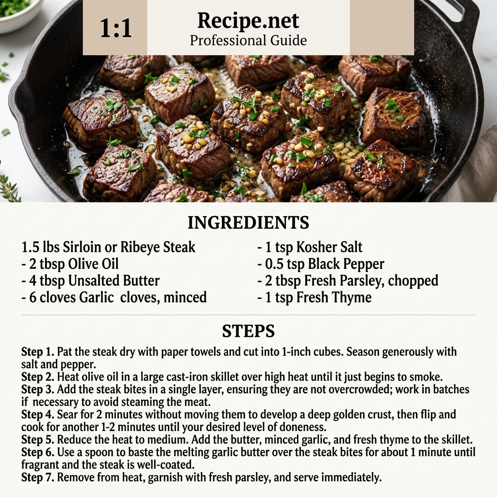 Garlic Butter Steak Bites Infographic
