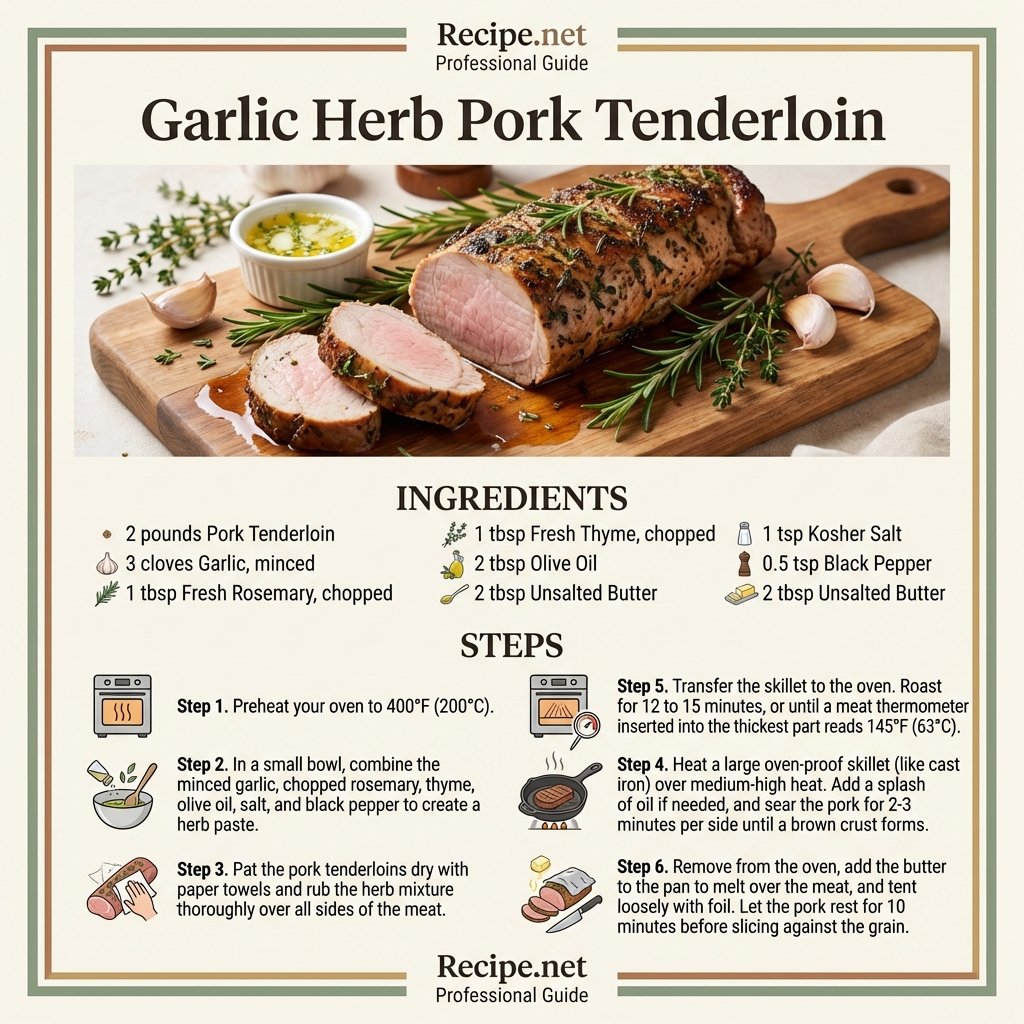 Garlic Herb Pork Tenderloin Infographic