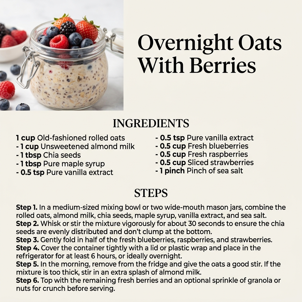 Overnight Oats With Berries Infographic