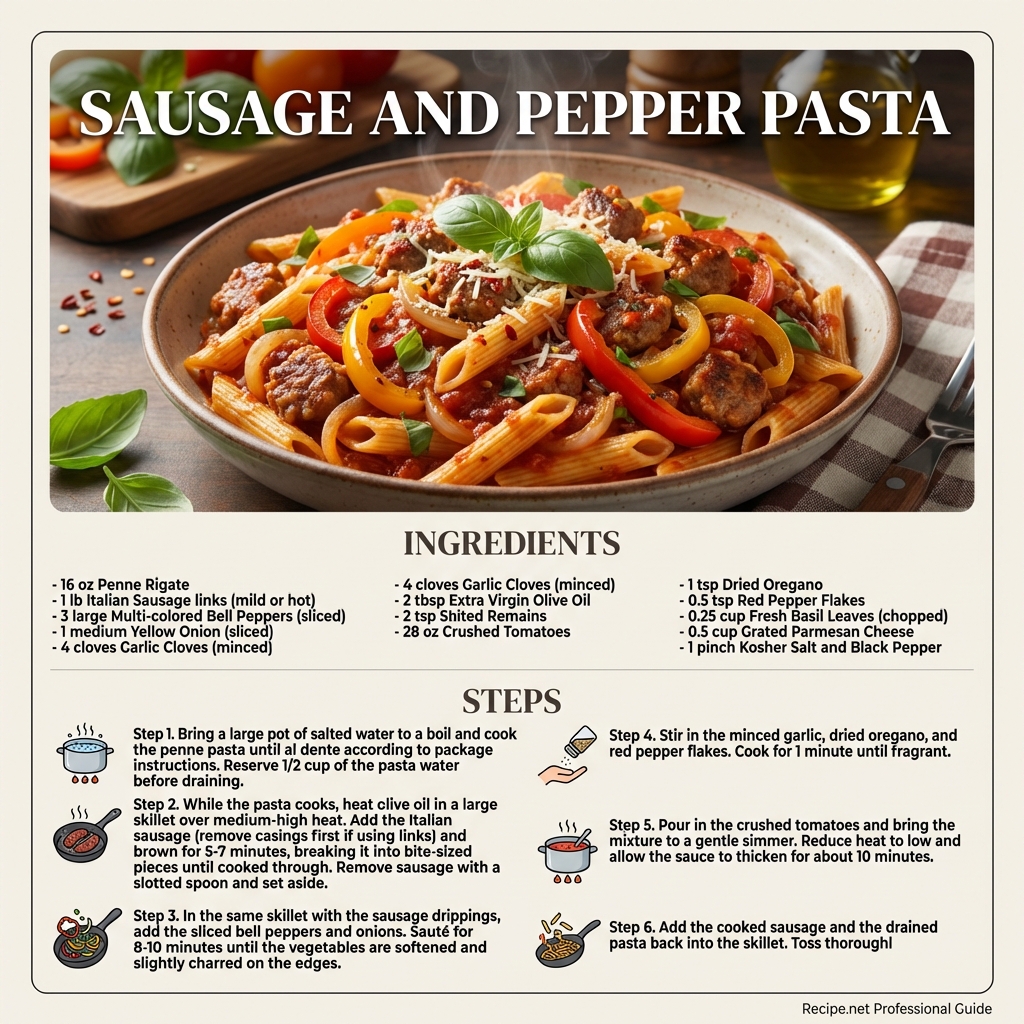 Sausage And Pepper Pasta Infographic