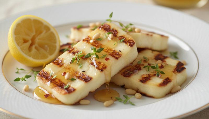 Grilled Halloumi With Honey