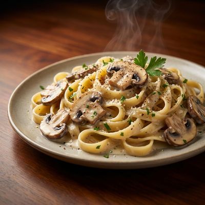 Creamy Garlic Mushroom Fettuccine
