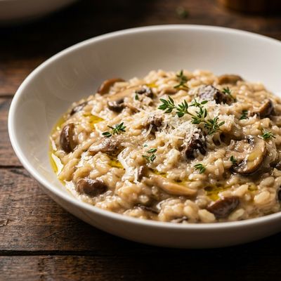 Creamy Mushroom Risotto with Truffle Oil