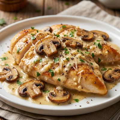 Creamy Parmesan Garlic Mushroom Chicken