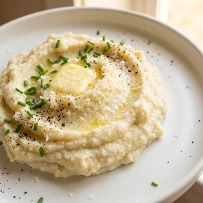 Garlic Mashed Cauliflower with Chives