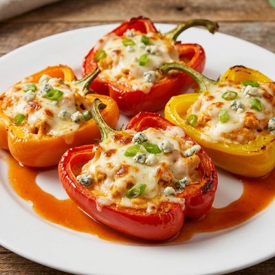 Keto Buffalo Chicken Stuffed Bell Peppers