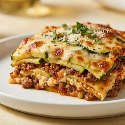 Low-Carb Zucchini Lasagna with Ground Beef