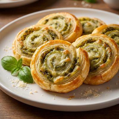 Puff Pastry Pinwheels with Pesto