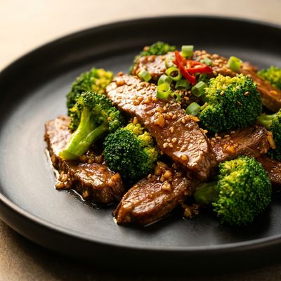 Skillet Beef and Broccoli with Ginger