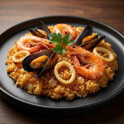 Spanish Seafood Paella with Saffron